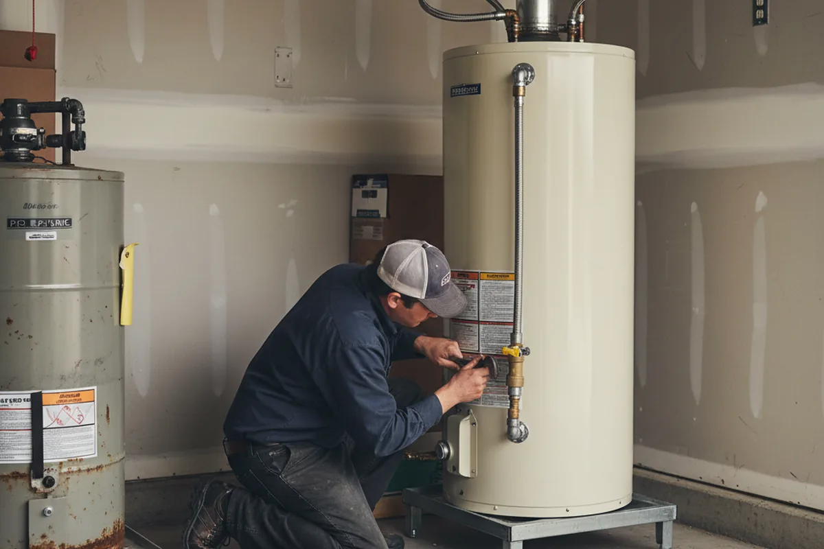 Water heater and shutoff valve replacement in Gay